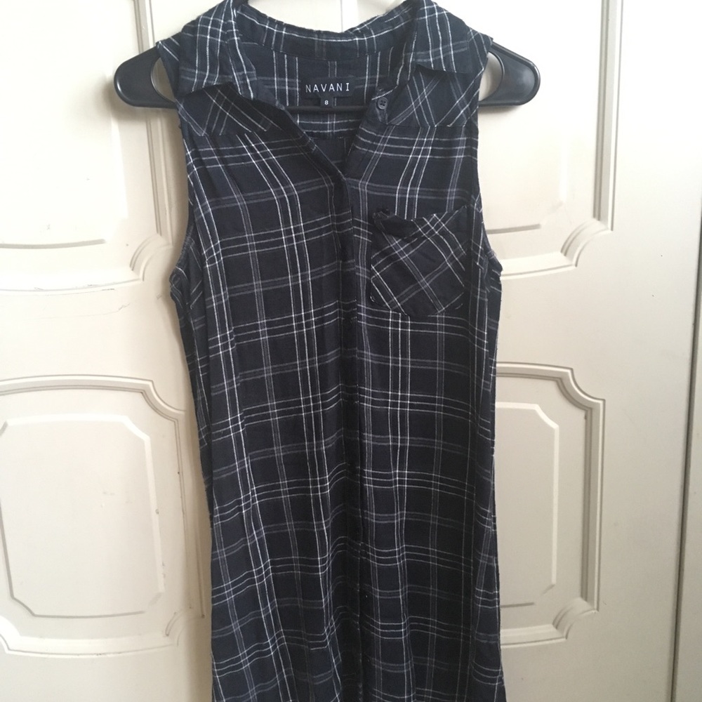 Plaid Button Down Tank Top